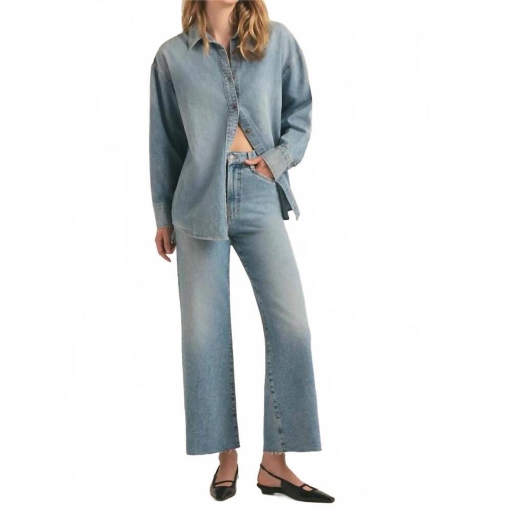 FAVORITE DAUGHTER mischa high rise wide-leg baggy blue jean Santa Barbara 33